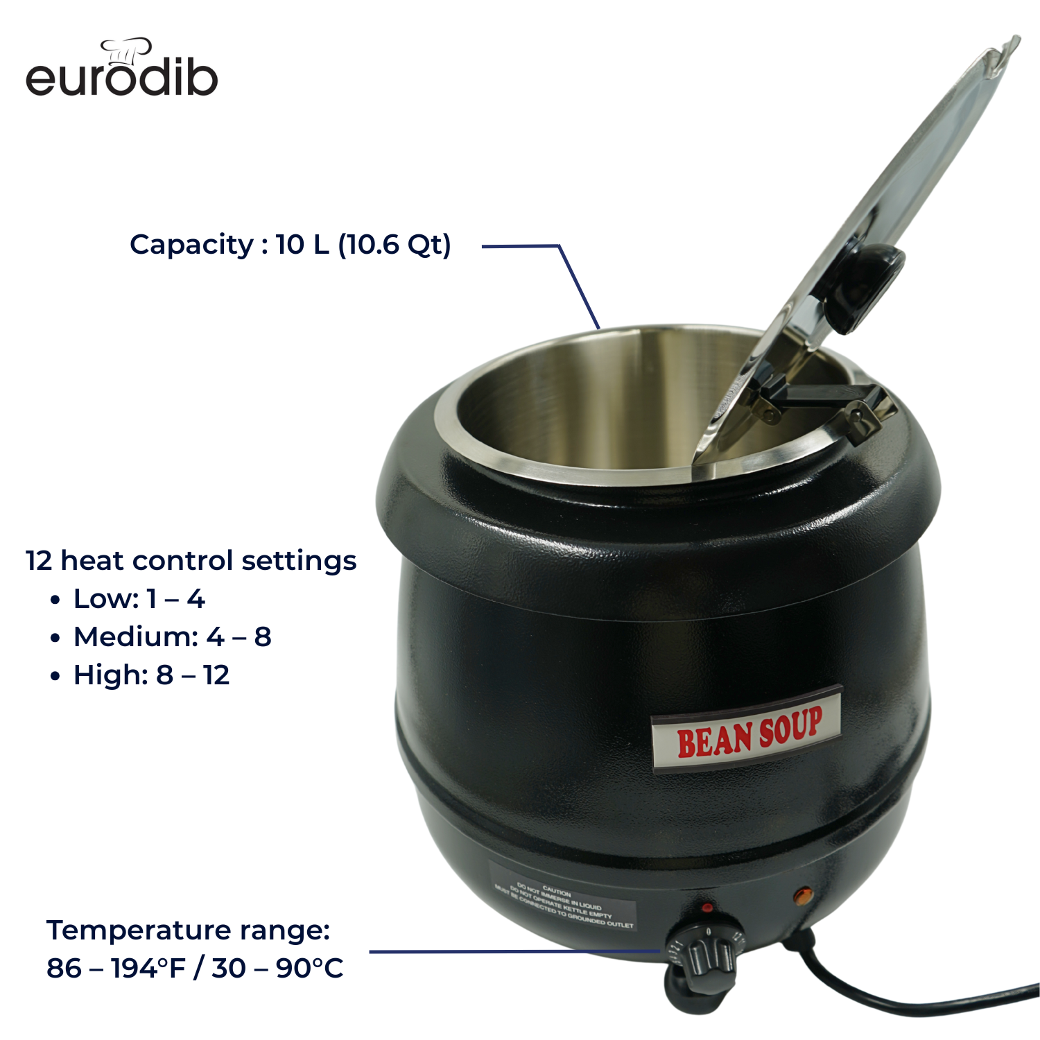 ELECT BLACK 10L SOUP KETTLE - Image 3